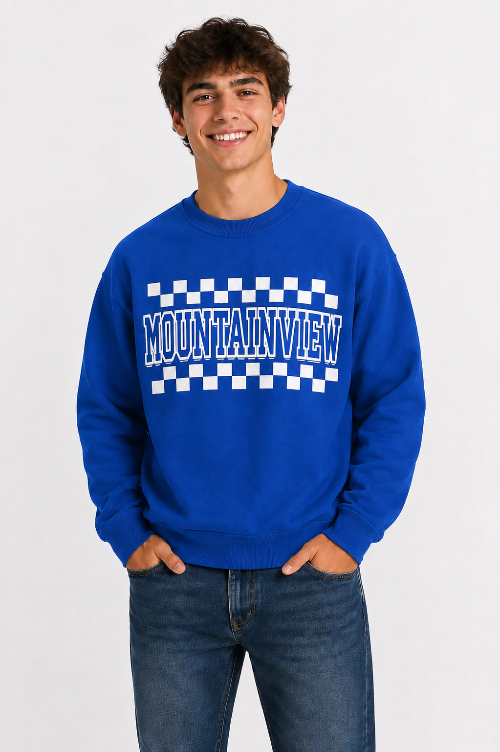 ADULT Mountainview Checkered crewneck sweatshirt