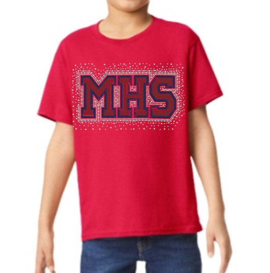 Youth Rhinestone Red Tee