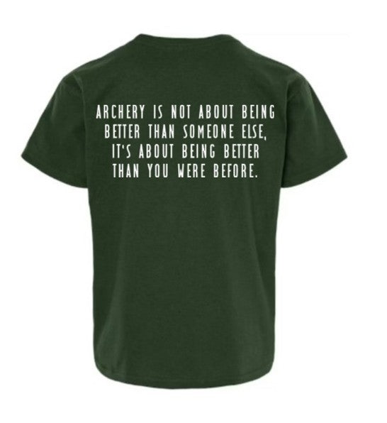 YOUTH Short Sleeve Tee in Forest Green (front and back design)