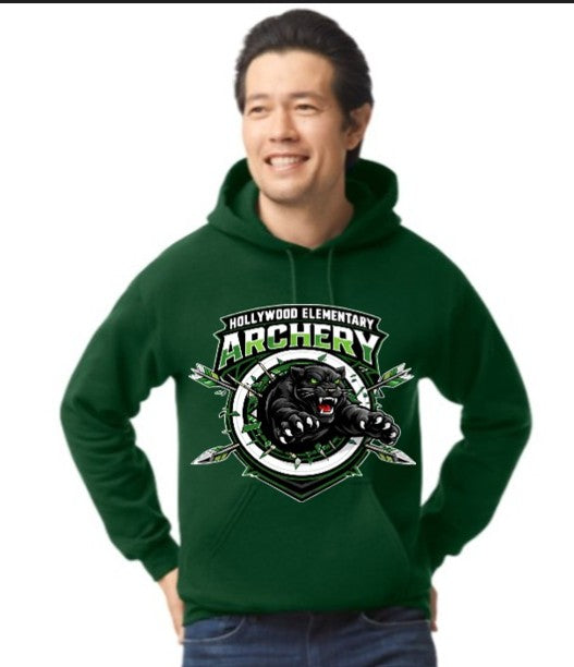 ADULT Hoodie in Forest Green (front and back design)