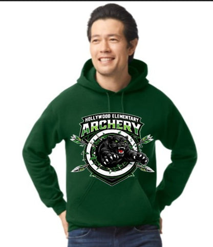 ADULT Hoodie in Forest Green (front and back design)
