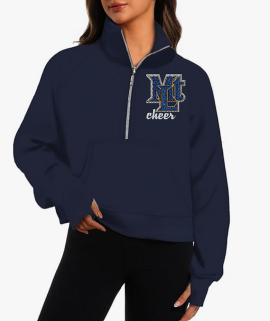 Rhinestone Cheer Quarterzip Sweatshirt