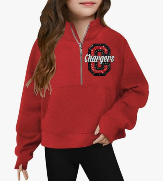 Youth Rhinestone Quarter Zip Sweatshirt
