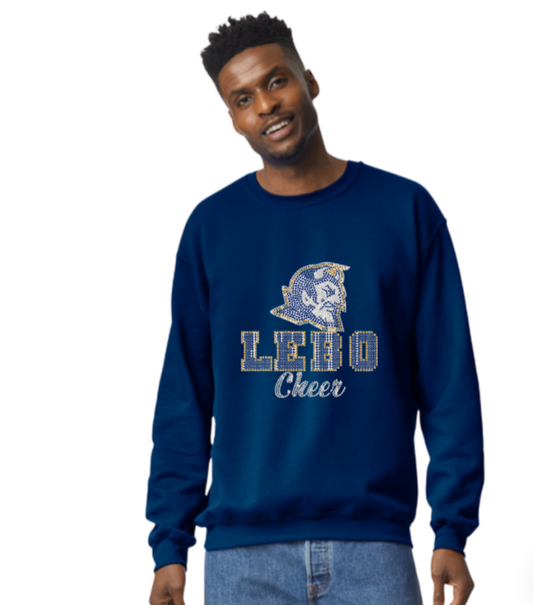 Lebo Cheer Rhinestone Sweatshirt Gildan Brand