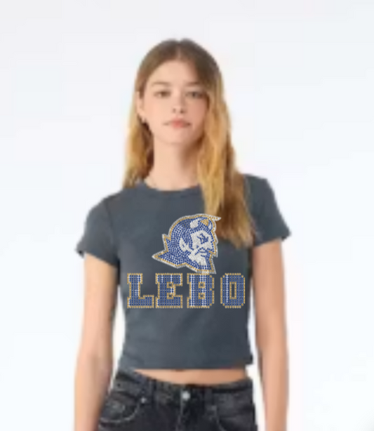 Lebo Rhinestone Crop Tee