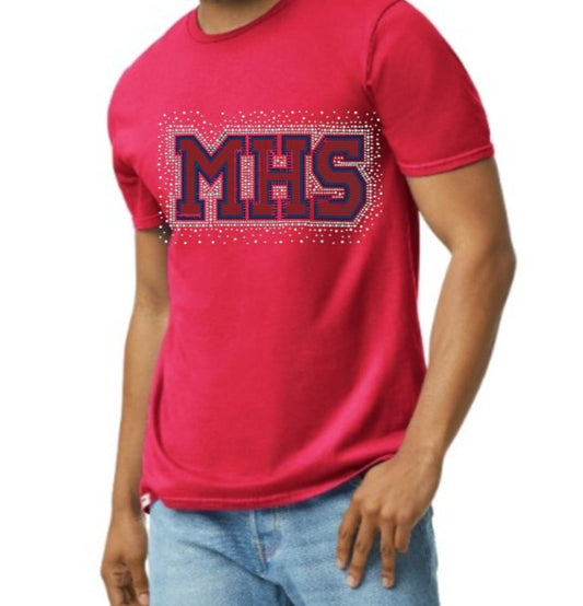 Unisex Rhinestone Red Softstyle Tee