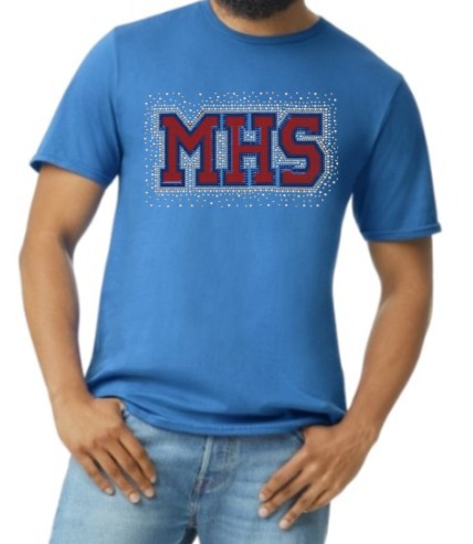 Unisex Rhinestone Royal Blue Softstyle Tee