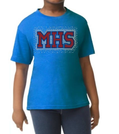 Youth Rhinestone Royal Blue Tee