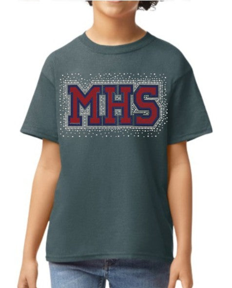 Youth Rhinestone Heather Gray Tee