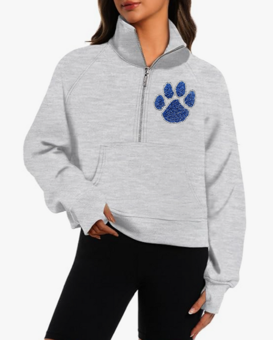 ADULT Rhinestone Pawprint Quarterzip