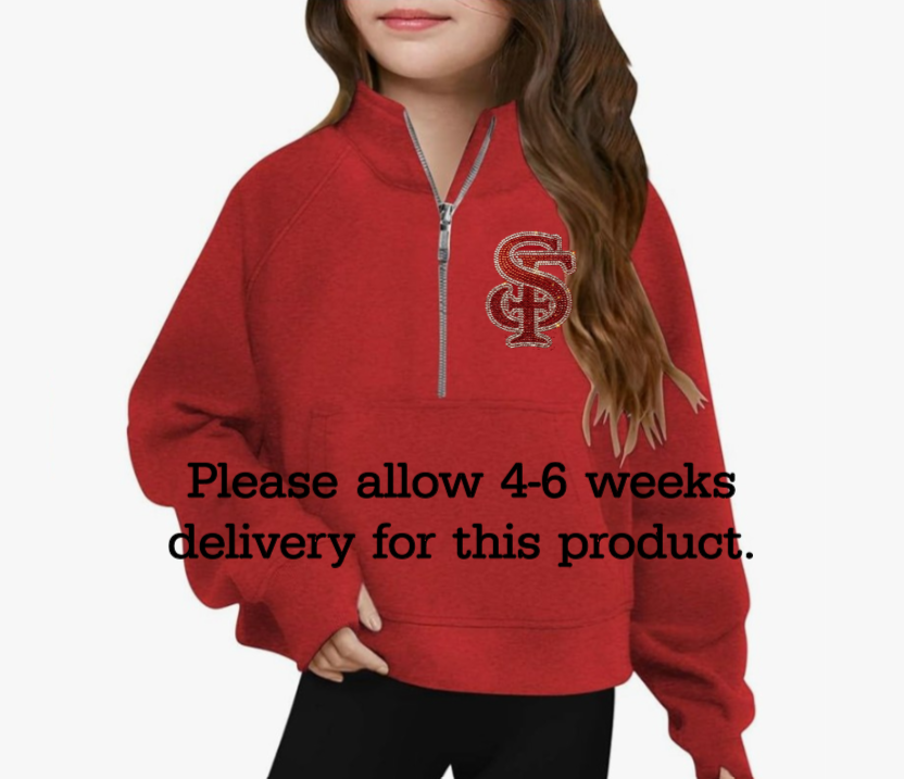 YOUTH Rhinestone Quarterzip Sweatshirt