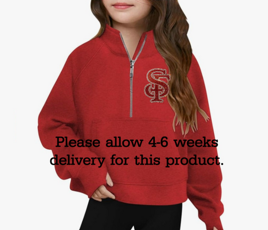 YOUTH Rhinestone Quarterzip Sweatshirt